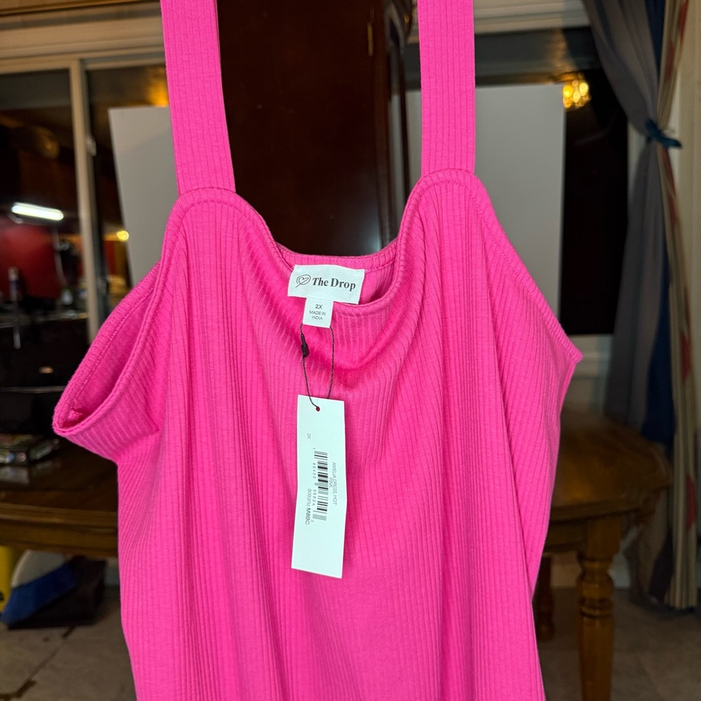 NWT The Drop Amelia Square-Neck Strappy Bodycon Midi Tank Dress size 2X - Picture 8 of 8